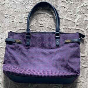 Tommy Hilfiger Purple and Navy Purse Tote